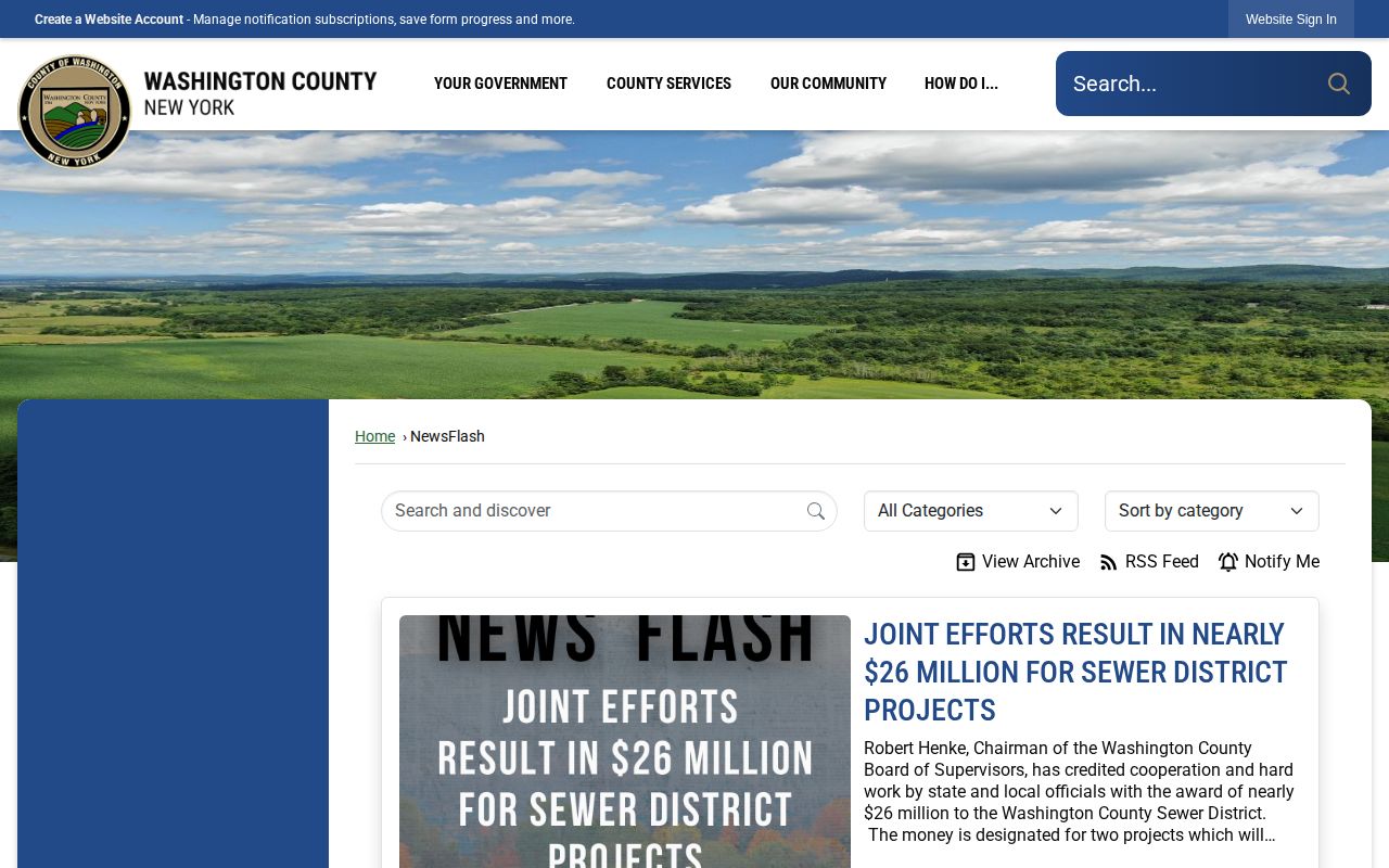 Washington County booking record NewsFlash archive interface